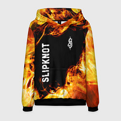 Толстовка-худи мужская Slipknot и пылающий огонь, цвет: 3D-черный