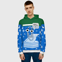 Толстовка-худи мужская Скрепка Microsoft, цвет: 3D-белый — фото 2