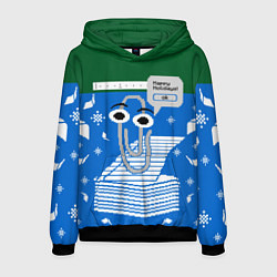 Толстовка-худи мужская Скрепка Microsoft, цвет: 3D-черный