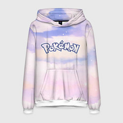 Толстовка-худи мужская Pokemon sky clouds, цвет: 3D-белый