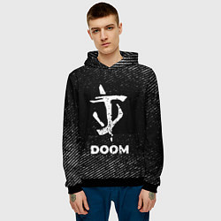 Толстовка-худи мужская Doom с потертостями на темном фоне, цвет: 3D-черный — фото 2