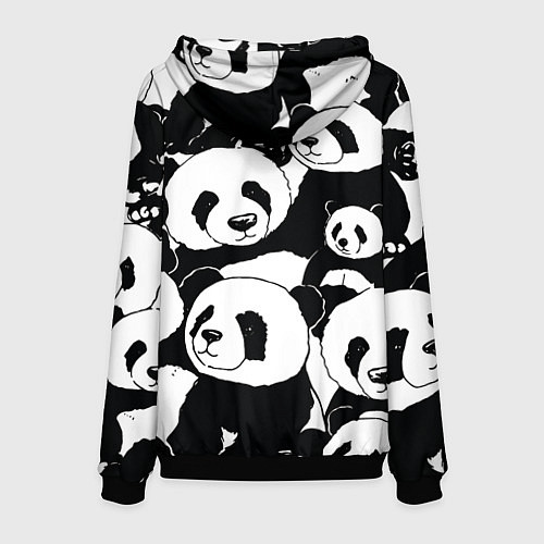 Мужская толстовка С пандами паттерн / 3D-Черный – фото 2