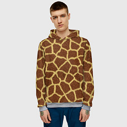Толстовка-худи мужская Текстура жирафа, цвет: 3D-меланж — фото 2