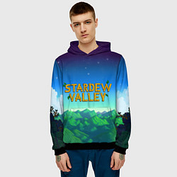 Толстовка-худи мужская Горы Stardew Valley, цвет: 3D-черный — фото 2