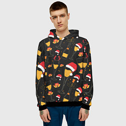 Толстовка-худи мужская Брызги шампанского, цвет: 3D-черный — фото 2