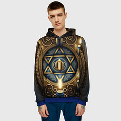 Толстовка-худи мужская Ханука праздник огней, цвет: 3D-синий — фото 2