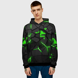 Толстовка-худи мужская Razer green neon, цвет: 3D-черный — фото 2