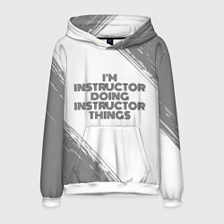 Толстовка-худи мужская Im doing instructor things: на светлом, цвет: 3D-белый