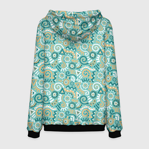 Мужская толстовка Узор этнический гранж / 3D-Черный – фото 2