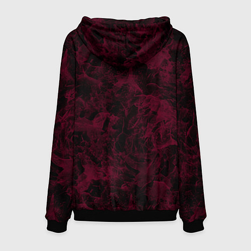 Мужская толстовка Черный и бордовый мраморный узор / 3D-Черный – фото 2