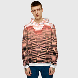 Толстовка-худи мужская Multi- faceted pattern, цвет: 3D-белый — фото 2