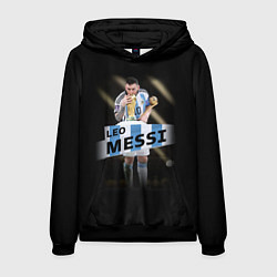 Толстовка-худи мужская Лео Месси чемпион Мира, цвет: 3D-черный