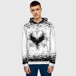Толстовка-худи мужская Eagle and vegvsir, цвет: 3D-белый — фото 2