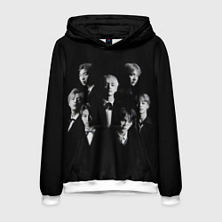 Толстовка-худи мужская BTS BLACK, цвет: 3D-белый