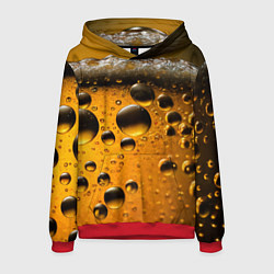 Толстовка-худи мужская Пиво пенное светлое, цвет: 3D-красный