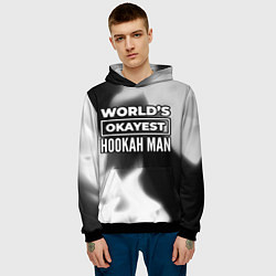 Толстовка-худи мужская Worlds okayest hookah man - dark, цвет: 3D-черный — фото 2
