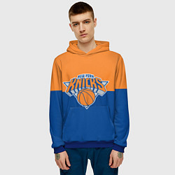 Толстовка-худи мужская Нью-Йорк Никс НБА, цвет: 3D-синий — фото 2