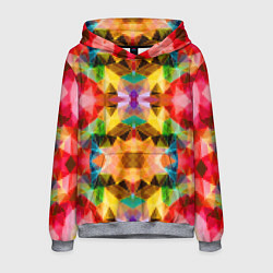 Толстовка-худи мужская Разноцветный мозаичный пиксельный узор, цвет: 3D-меланж
