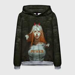 Толстовка-худи мужская Power - Anime Chainsaw Man, цвет: 3D-меланж