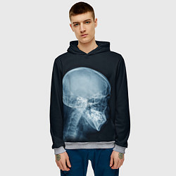 Толстовка-худи мужская Рентген головы, цвет: 3D-меланж — фото 2