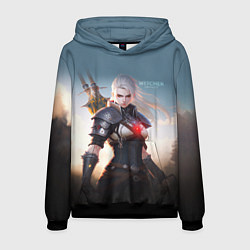 Толстовка-худи мужская The Witcher girl art, цвет: 3D-черный