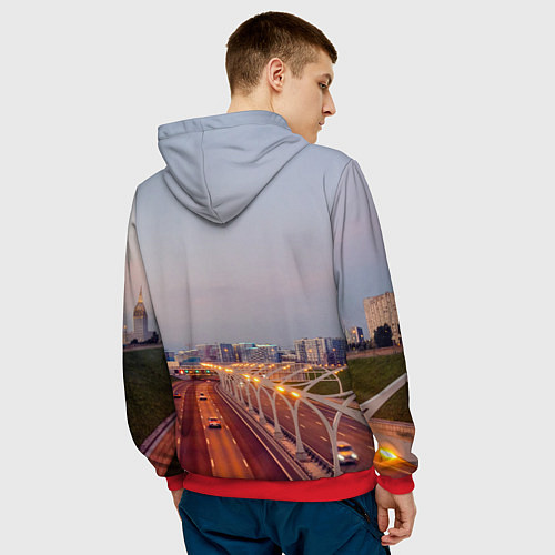 Мужская толстовка Санкт-Петербург: Васильевский остров / 3D-Красный – фото 4