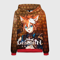 Толстовка-худи мужская Горо элементали, цвет: 3D-красный