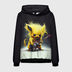 Толстовка-худи мужская Rocker Pikachu, цвет: 3D-черный