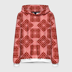 Толстовка-худи мужская Квадратный орнамент, цвет: 3D-белый