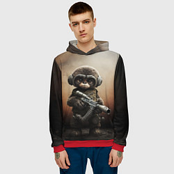 Толстовка-худи мужская Зверь с оружием, цвет: 3D-красный — фото 2