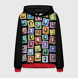 Толстовка-худи мужская Великие композиторы, цвет: 3D-красный