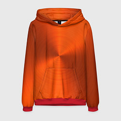 Толстовка-худи мужская Оранжевый волнообразный дисковый узор, цвет: 3D-красный