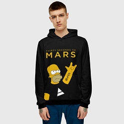 Толстовка-худи мужская 30 Seconds to Mars Гомер Симпсон рокер, цвет: 3D-черный — фото 2