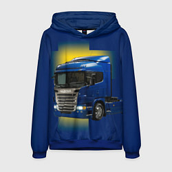 Толстовка-худи мужская Scania truck, цвет: 3D-синий