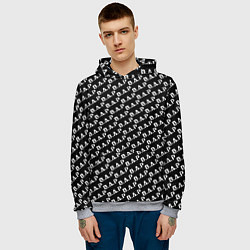 Толстовка-худи мужская B A P black n white pattern, цвет: 3D-меланж — фото 2