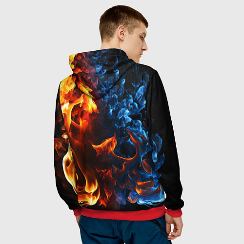 Мужская толстовка Битва огней - два пламени / 3D-Красный – фото 4