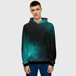 Толстовка-худи мужская Потёртости красок, цвет: 3D-черный — фото 2
