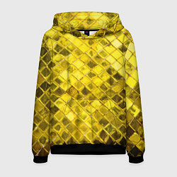 Толстовка-худи мужская Золотые ромбы, цвет: 3D-черный
