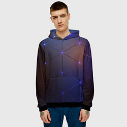Толстовка-худи мужская Неоновая современная броня, цвет: 3D-черный — фото 2
