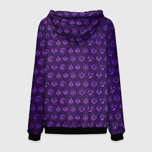 Мужская толстовка Паттерн элементали под электро / 3D-Черный – фото 2