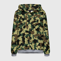 Толстовка-худи мужская Военный камуфляж, цвет: 3D-меланж