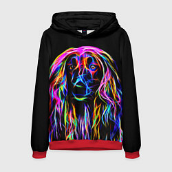 Толстовка-худи мужская Dog - neon lines, цвет: 3D-красный