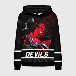 Толстовка-худи мужская New Jersey Devils маскот, цвет: 3D-черный