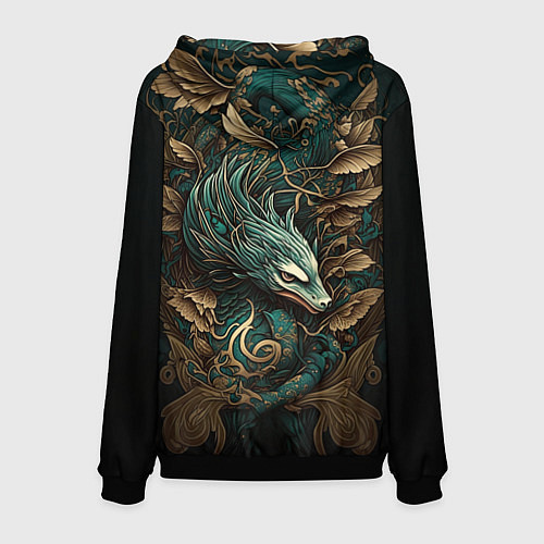Мужская толстовка Изумрудный Дракон Irezumi / 3D-Черный – фото 2