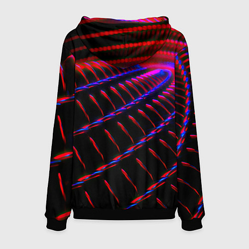 Мужская толстовка Geometry neon texture / 3D-Черный – фото 2