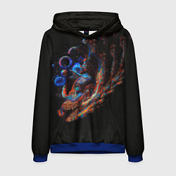 Толстовка-худи мужская Космический дракон, цвет: 3D-синий