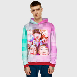 Толстовка-худи мужская BTS K-pop, цвет: 3D-красный — фото 2