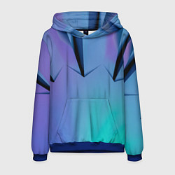 Толстовка-худи мужская Светлые фигуры и листы, цвет: 3D-синий