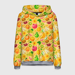 Толстовка-худи мужская Fruit abundance, цвет: 3D-меланж