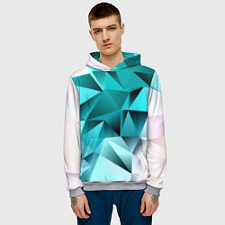 Толстовка-худи мужская Green abstraction, цвет: 3D-меланж — фото 2
